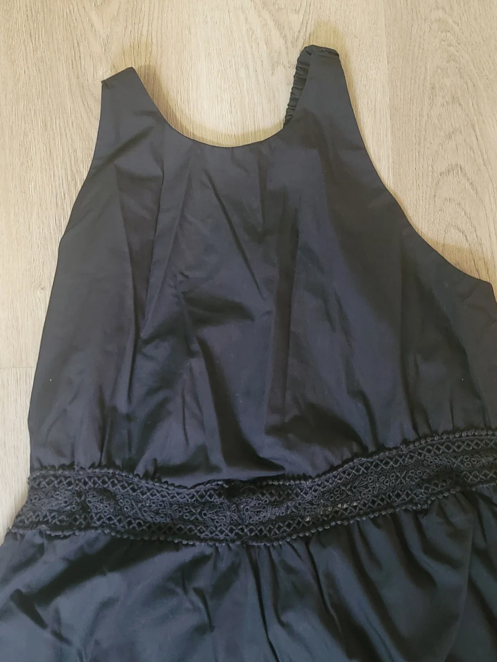 Abercrombie & Fitch Black Tiered Maxi Dress XL Pocket Crochet Cross Back Prairie